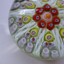 Load image into Gallery viewer, Pastel Colours. Scottish Strathearn Millefiori Canes and Latticino Eight Spoke Paperweight
