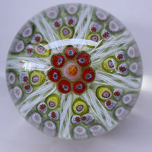 Load image into Gallery viewer, Pastel Colours. Scottish Strathearn Millefiori Canes and Latticino Eight Spoke Paperweight
