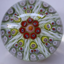 Load image into Gallery viewer, Pastel Colours. Scottish Strathearn Millefiori Canes and Latticino Eight Spoke Paperweight
