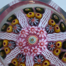 Load image into Gallery viewer, RARE 1970s Scottish STRATHEARN Paperweight with Facets and Millefiori Canes. Original Box
