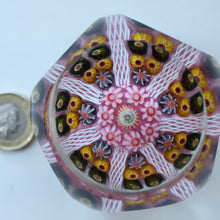 Load image into Gallery viewer, RARE 1970s Scottish STRATHEARN Paperweight with Facets and Millefiori Canes. Original Box
