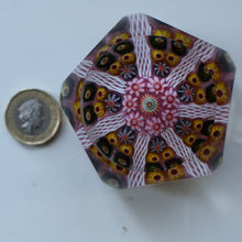 Load image into Gallery viewer, RARE 1970s Scottish STRATHEARN Paperweight with Facets and Millefiori Canes. Original Box
