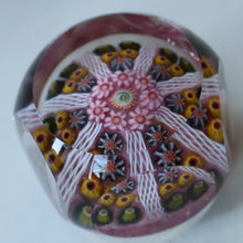 Load image into Gallery viewer, RARE 1970s Scottish STRATHEARN Paperweight with Facets and Millefiori Canes. Original Box
