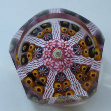 Load image into Gallery viewer, RARE 1970s Scottish STRATHEARN Paperweight with Facets and Millefiori Canes. Original Box
