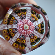 Load image into Gallery viewer, RARE 1970s Scottish STRATHEARN Paperweight with Facets and Millefiori Canes. Original Box
