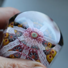 Load image into Gallery viewer, RARE 1970s Scottish STRATHEARN Paperweight with Facets and Millefiori Canes. Original Box
