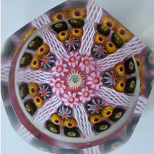 Load image into Gallery viewer, RARE 1970s Scottish STRATHEARN Paperweight with Facets and Millefiori Canes. Original Box
