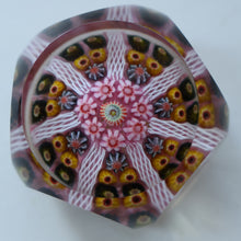 Load image into Gallery viewer, RARE 1970s Scottish STRATHEARN Paperweight with Facets and Millefiori Canes. Original Box
