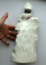 Load image into Gallery viewer, Antique Victorian Staffordshire Figurine. Lady Playing a Concertina with Lamb at her Feet
