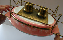 Load image into Gallery viewer, Pyrex Casserole Dish and Stand Pink Daisy 1950s Original Box
