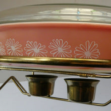 Load image into Gallery viewer, Pyrex Casserole Dish and Stand Pink Daisy 1950s Original Box
