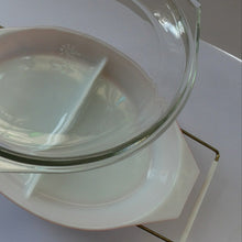 Load image into Gallery viewer, Pyrex Casserole Dish and Stand Pink Daisy 1950s Original Box
