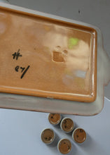 Load image into Gallery viewer, Carter Stabler Adams Red Clay Set of Six Egg Cups on Original Tray 1930s Art Deco
