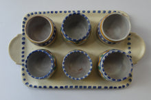 Load image into Gallery viewer, Carter Stabler Adams Red Clay Set of Six Egg Cups on Original Tray 1930s Art Deco
