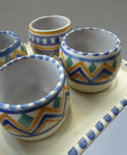 Load image into Gallery viewer, Carter Stabler Adams Red Clay Set of Six Egg Cups on Original Tray 1930s Art Deco
