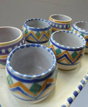 Load image into Gallery viewer, Carter Stabler Adams Red Clay Set of Six Egg Cups on Original Tray 1930s Art Deco

