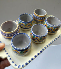 Load image into Gallery viewer, Carter Stabler Adams Red Clay Set of Six Egg Cups on Original Tray 1930s Art Deco
