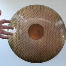 Load image into Gallery viewer, ARRAN INTEREST. Very Large Abstract Enamel Copper Dish by Ann Robin Banks (1931 - 2007). 15 1/2 inches
