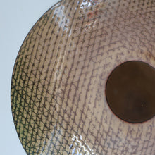 Load image into Gallery viewer, ARRAN INTEREST. Very Large Abstract Enamel Copper Dish by Ann Robin Banks (1931 - 2007). 15 1/2 inches
