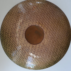 ARRAN INTEREST. Very Large Abstract Enamel Copper Dish by Ann Robin Banks (1931 - 2007). 15 1/2 inches