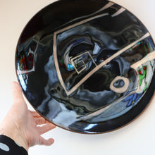 Load image into Gallery viewer, ARRAN INTEREST. Very Large Abstract Enamel Copper Dish by Ann Robin Banks (1931 - 2007). 15 1/2 inches
