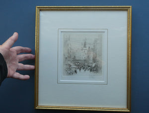 SCOTTISH ART. William Walcot (1874 - 1943). Signed Drypoint Etching. Ludgate Hill, London (1915)