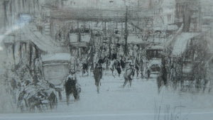 SCOTTISH ART. William Walcot (1874 - 1943). Signed Drypoint Etching. Ludgate Hill, London (1915)