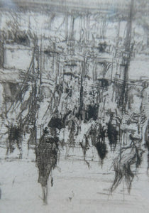 SCOTTISH ART. William Walcot (1874 - 1943). Signed Drypoint Etching. Ludgate Hill, London (1915)