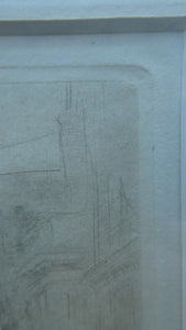 SCOTTISH ART. William Walcot (1874 - 1943). Signed Drypoint Etching. Ludgate Hill, London (1915)