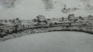 ORIGINAL ETCHING: William Lionel Wyllie (1851 – 1931)  IMAGINARY W.L. BRIDGE with St Paul's in the Distance