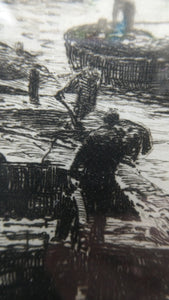 ORIGINAL ETCHING: William Lionel Wyllie (1851 – 1931) NEWCASTLE-UPON-TYNE Pencil Signed
