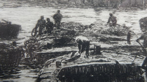 ORIGINAL ETCHING: William Lionel Wyllie (1851 – 1931) NEWCASTLE-UPON-TYNE Pencil Signed