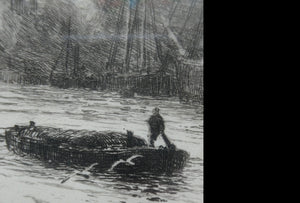 ORIGINAL ETCHING: William Lionel Wyllie (1851 – 1931) NEWCASTLE-UPON-TYNE Pencil Signed