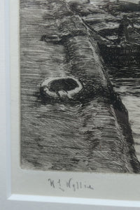 ORIGINAL ETCHING: William Lionel Wyllie (1851 – 1931) NEWCASTLE-UPON-TYNE Pencil Signed