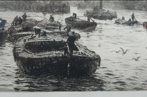 ORIGINAL ETCHING: William Lionel Wyllie (1851 – 1931)  NEWCASTLE-UPON-TYNE Pencil Signed