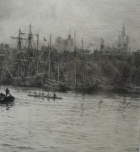 Load image into Gallery viewer, ORIGINAL ETCHING: William Lionel Wyllie (1851 – 1931) NEWCASTLE-UPON-TYNE Pencil Signed
