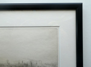 ORIGINAL ETCHING: William Lionel Wyllie (1851 – 1931)  THE CITY OF LONDON with St Paul's in the Distance