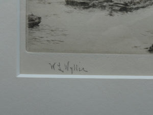 ORIGINAL ETCHING: William Lionel Wyllie (1851 – 1931)  THE CITY OF LONDON with St Paul's in the Distance