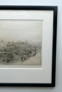 ORIGINAL ETCHING: William Lionel Wyllie (1851 – 1931)  THE CITY OF LONDON with St Paul's in the Distance