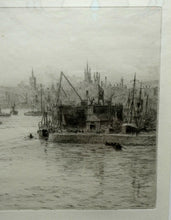 Load image into Gallery viewer, ORIGINAL ETCHING: William Lionel Wyllie (1851 – 1931) LEITH HARBOUR, Edinburgh. Pencil Signed
