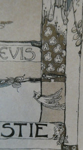 SCOTTISH ART. JESSIE M. KING. Original Bookplate / Lithograph for Fred JM Christie (c 1906)