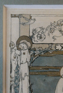 SCOTTISH ART. JESSIE M. KING. Original Bookplate / Lithograph for Fred JM Christie (c 1906)
