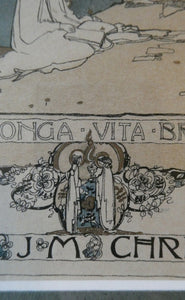 SCOTTISH ART. JESSIE M. KING. Original Bookplate / Lithograph for Fred JM Christie (c 1906)