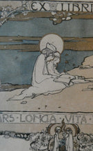 Load image into Gallery viewer, SCOTTISH ART. JESSIE M. KING. Original Bookplate / Lithograph for Fred JM Christie (c 1906)
