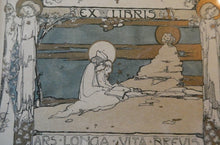 Load image into Gallery viewer, SCOTTISH ART. JESSIE M. KING. Original Bookplate / Lithograph for Fred JM Christie (c 1906)
