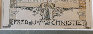 SCOTTISH ART. JESSIE M. KING. Original Bookplate / Lithograph for Fred JM Christie (c 1906)