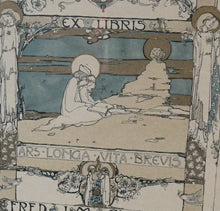 Load image into Gallery viewer, SCOTTISH ART. JESSIE M. KING. Original Bookplate / Lithograph for Fred JM Christie (c 1906)
