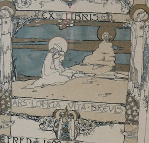 SCOTTISH ART. JESSIE M. KING. Original Bookplate / Lithograph for Fred JM Christie (c 1906)