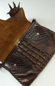 1940s / 1950s Vintage Genuine Hornback Alligator Handbag with Head and Legs