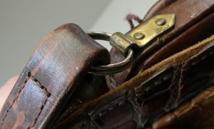 1940s / 1950s Vintage Genuine Hornback Alligator Handbag with Head and Legs